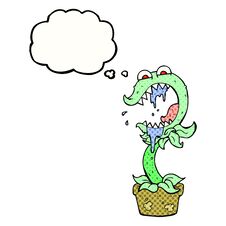 Thought Bubble Cartoon Carnivorous Plant Stock Image