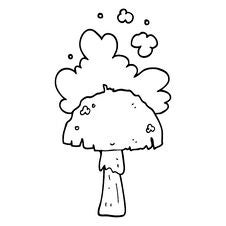 Free Cartoon Mushroom With Spore Cloud Stock Image - 256759881