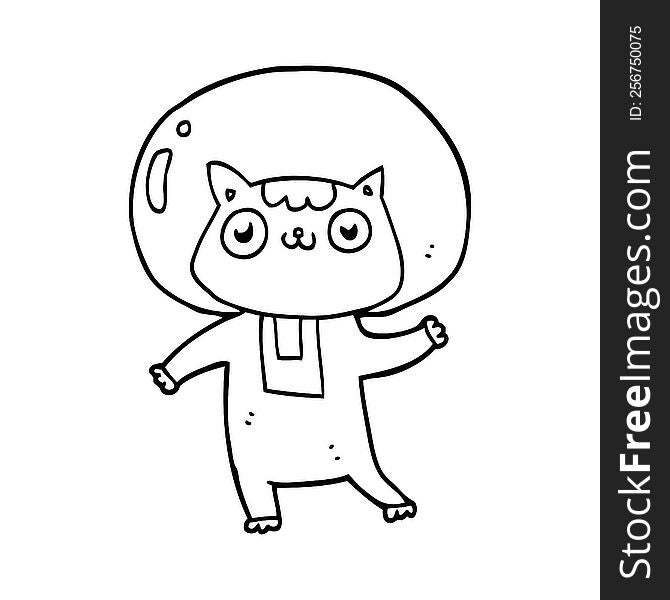 cartoon space cat
