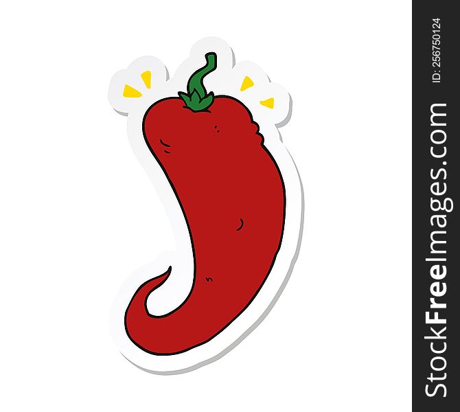 sticker of a cartoon chili pepper