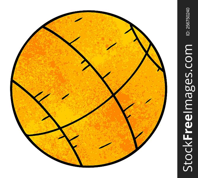 Textured Cartoon Doodle Of A Basket Ball