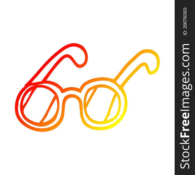 Warm Gradient Line Drawing Cartoon Spectacles