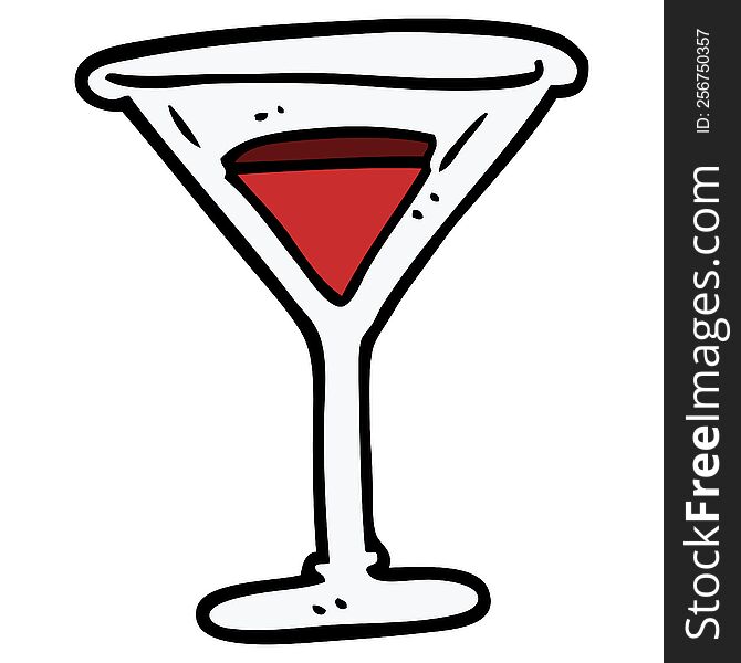 cartoon doodle red cocktail