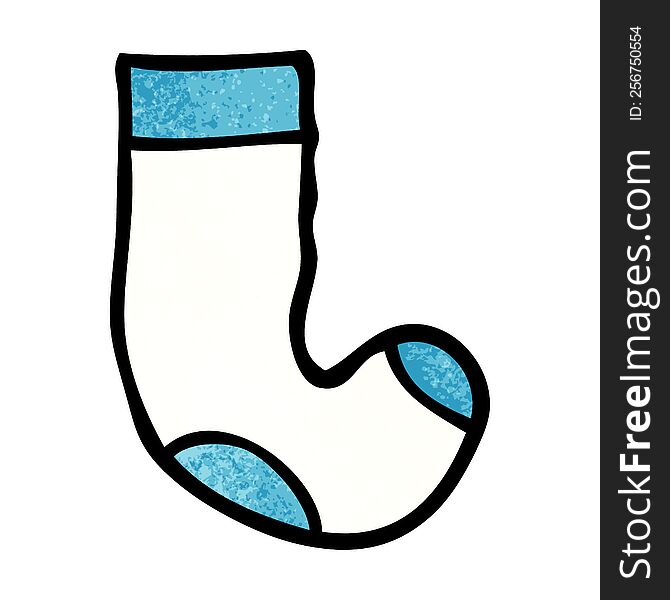 cartoon doodle sock