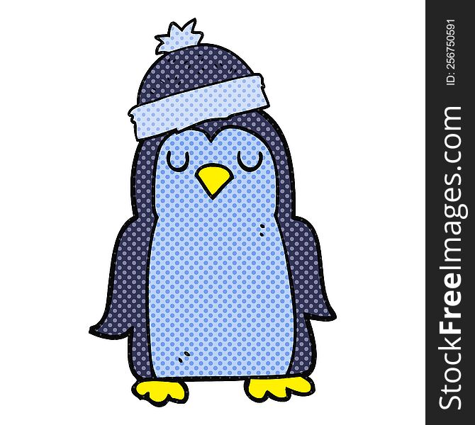 freehand drawn cartoon penguin