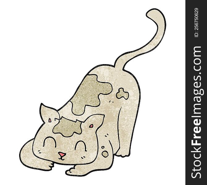 Textured Cartoon Cat Playing