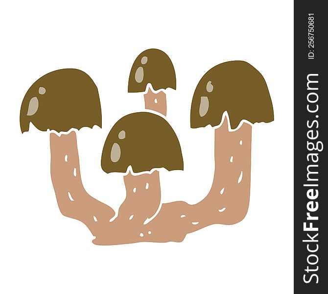 flat color style cartoon mushrooms