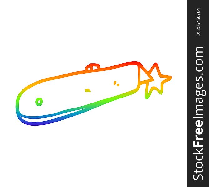 rainbow gradient line drawing of a cartoon work knife