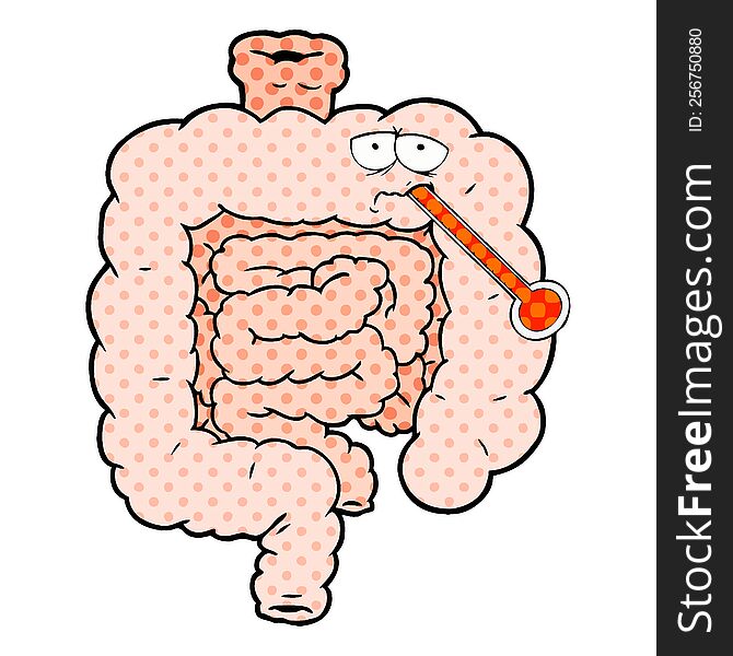 cartoon unhealthy intestines. cartoon unhealthy intestines