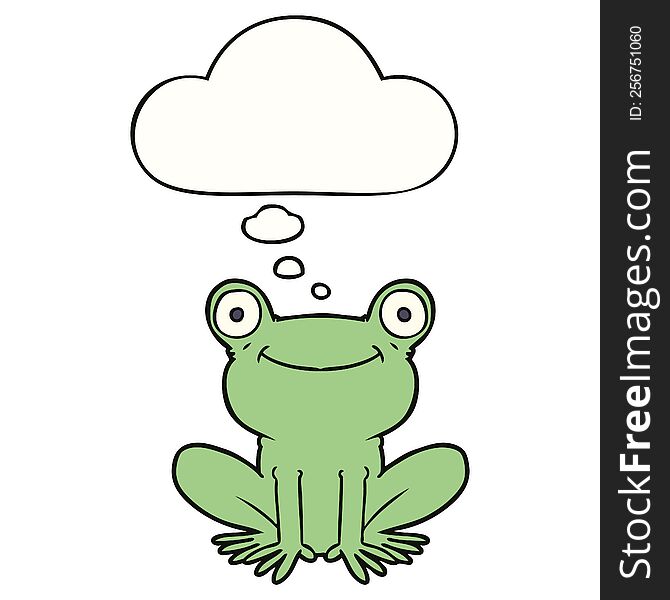Cartoon Frog And Thought Bubble