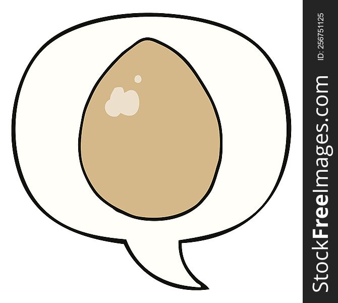 cartoon egg with speech bubble. cartoon egg with speech bubble