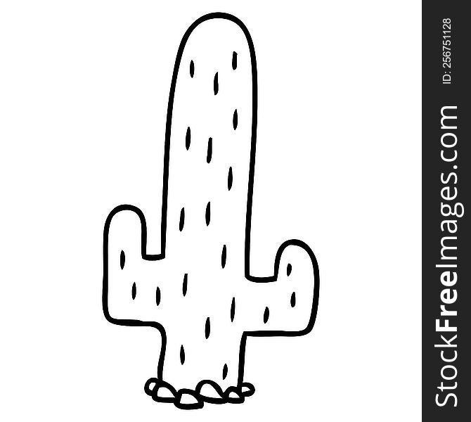 hand drawn line drawing doodle of a cactus