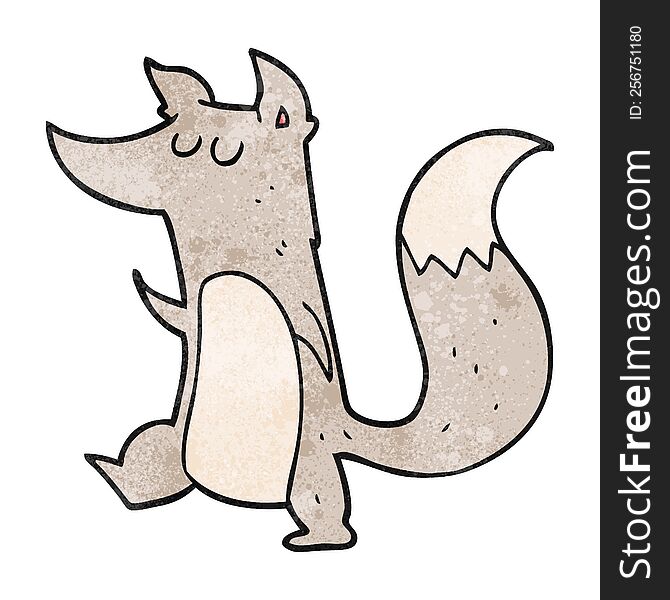Textured Cartoon Little Wolf
