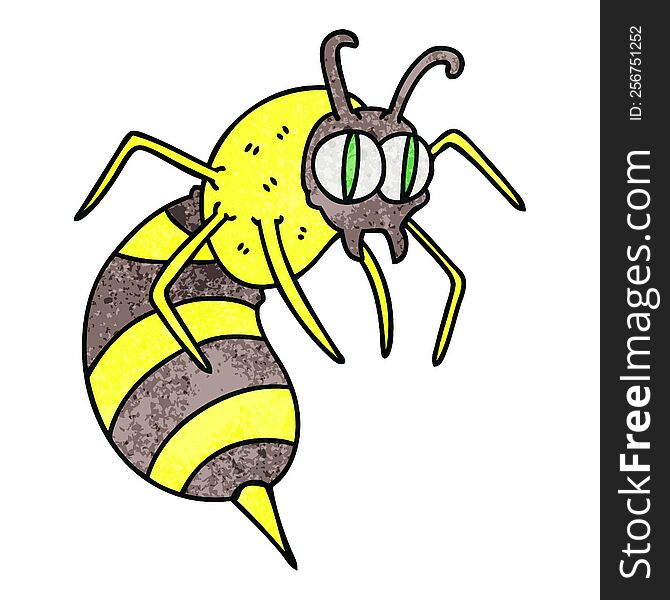 Quirky Hand Drawn Cartoon Wasp
