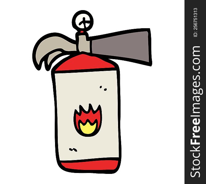 Hand Drawn Doodle Style Cartoon Fire Extinguisher