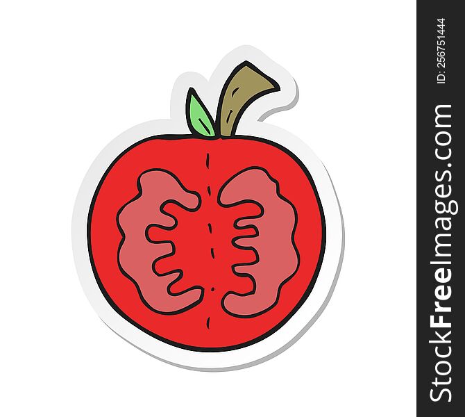 Sticker Of A Cartoon Tomato