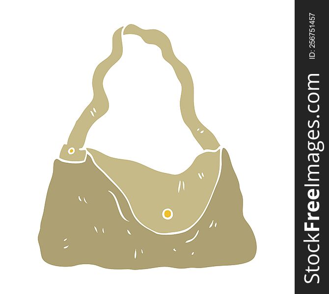 flat color illustration of handbag. flat color illustration of handbag
