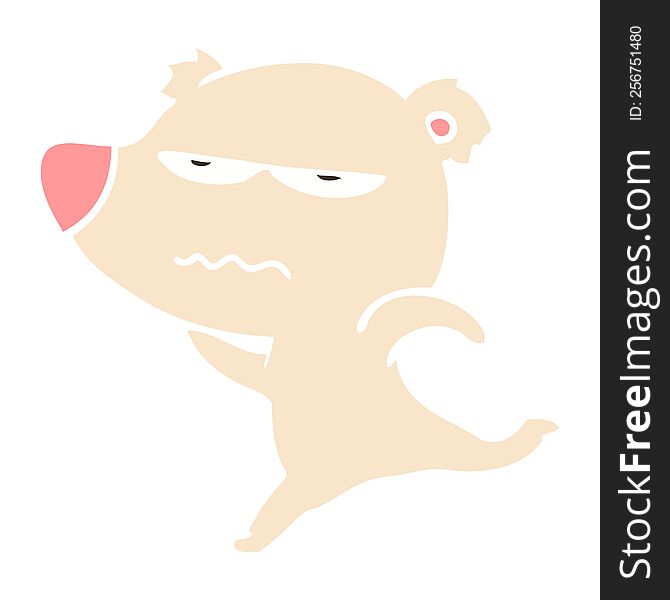 Annoyed Bear Flat Color Style Cartoon Running