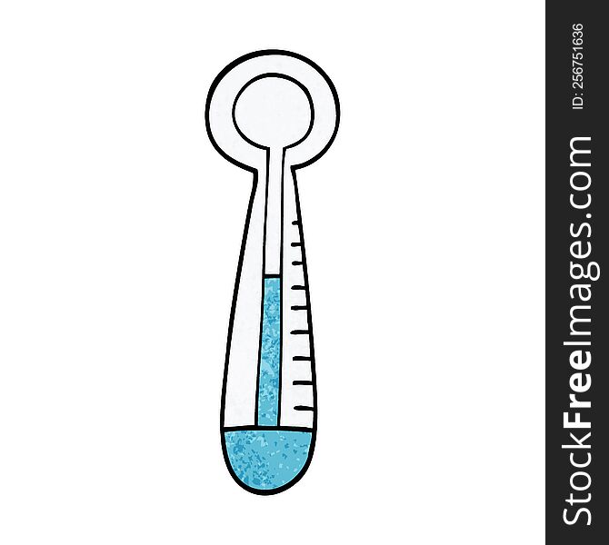 cartoon doodle medical thermometer