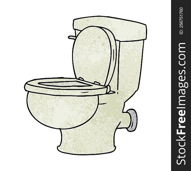 Textured Cartoon Doodle Of A Bathroom Toilet