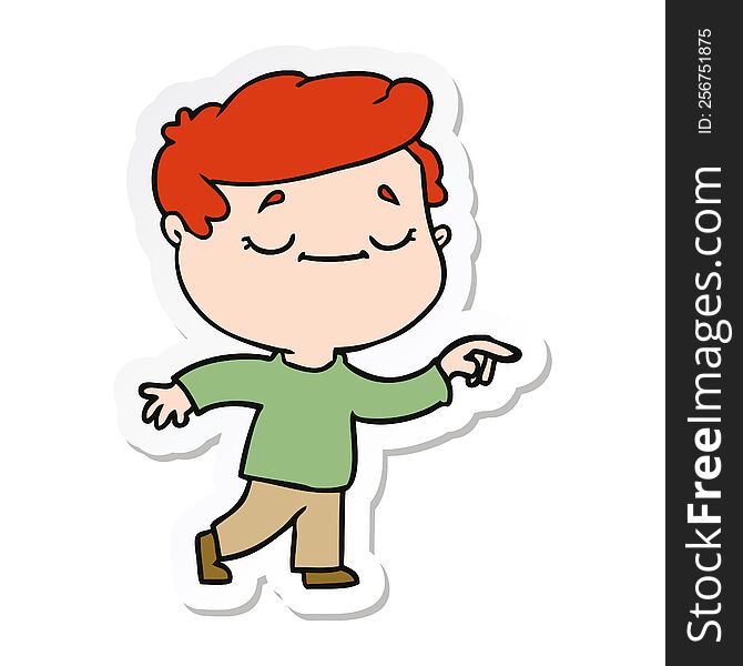 sticker of a cartoon peaceful man