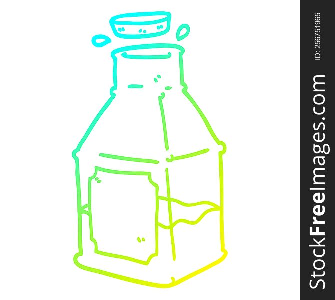 cold gradient line drawing cartoon drink in decanter