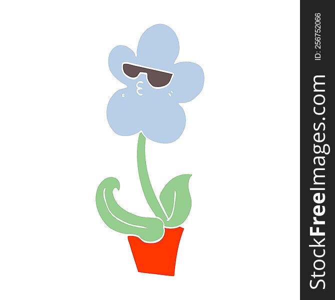 Cool Flat Color Style Cartoon Flower
