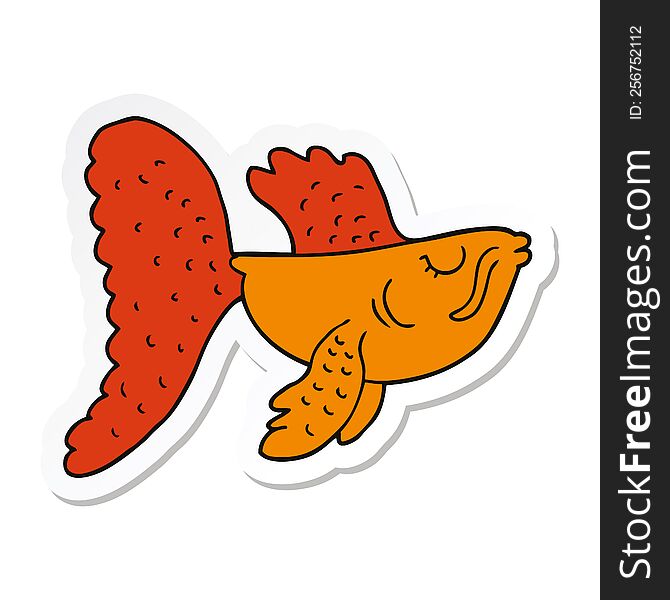sticker of a cartoon chinese fighting fish