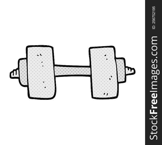 freehand drawn cartoon dumbbell