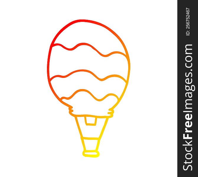 Warm Gradient Line Drawing Cartoon Hot Air Balloon