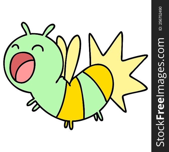 cartoon of a cute glow bug. cartoon of a cute glow bug