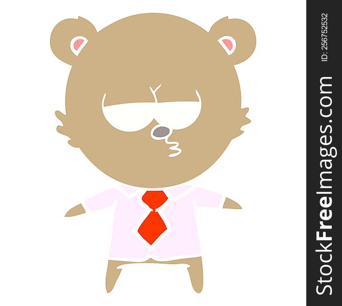 bear boss flat color style cartoon