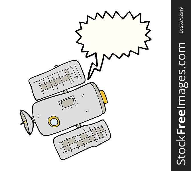 freehand drawn speech bubble cartoon space station