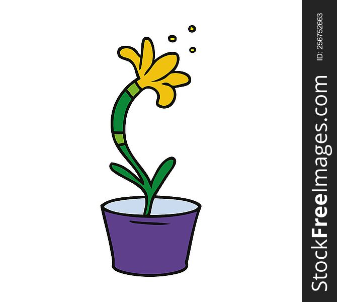 hand drawn cartoon doodle of a house plant