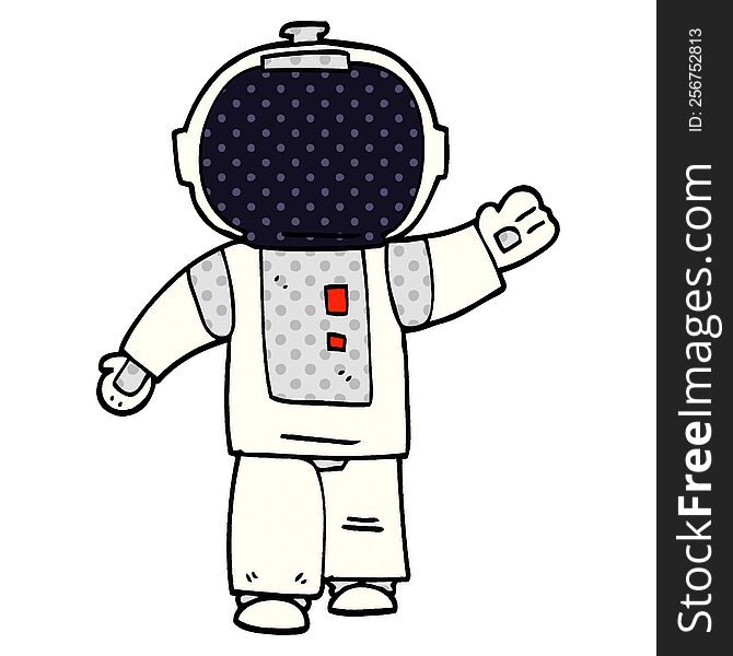 Cartoon Doodle Walking Astronaut