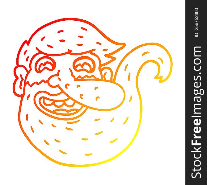 warm gradient line drawing of a bearded cartoon man
