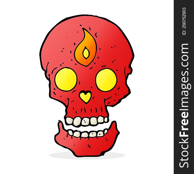 cartoon mystic skull