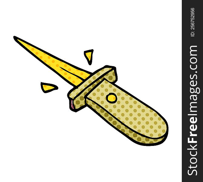 cartoon doodle flick knife