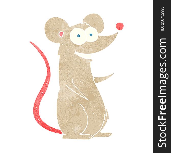 Retro Cartoon Happy Mouse
