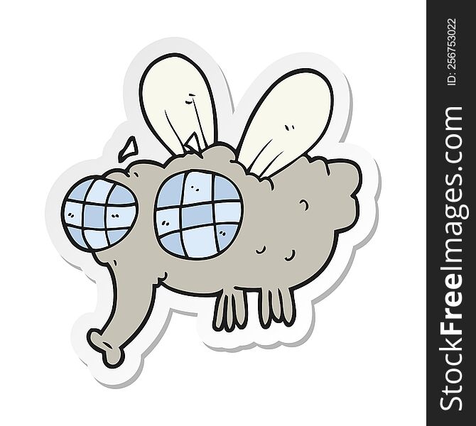 sticker of a cartoon fly