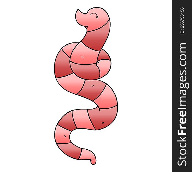 gradient shaded quirky cartoon worm. gradient shaded quirky cartoon worm