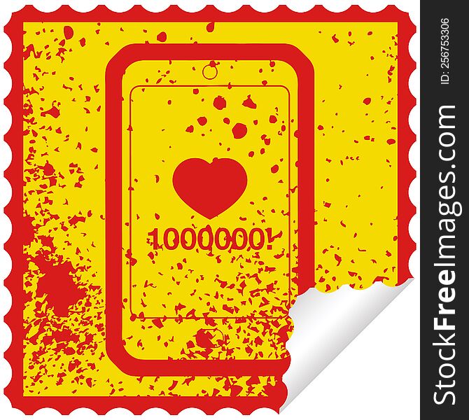 mobile phone showing 1000000 likes graphic distressed sticker