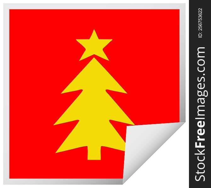 Square Peeling Sticker Cartoon Christmas Tree