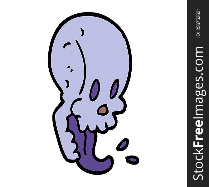 Cartoon Doodle Crazy Skull