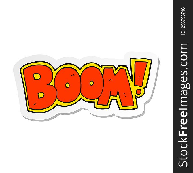 Sticker Of A Cartoon Boom Symbol