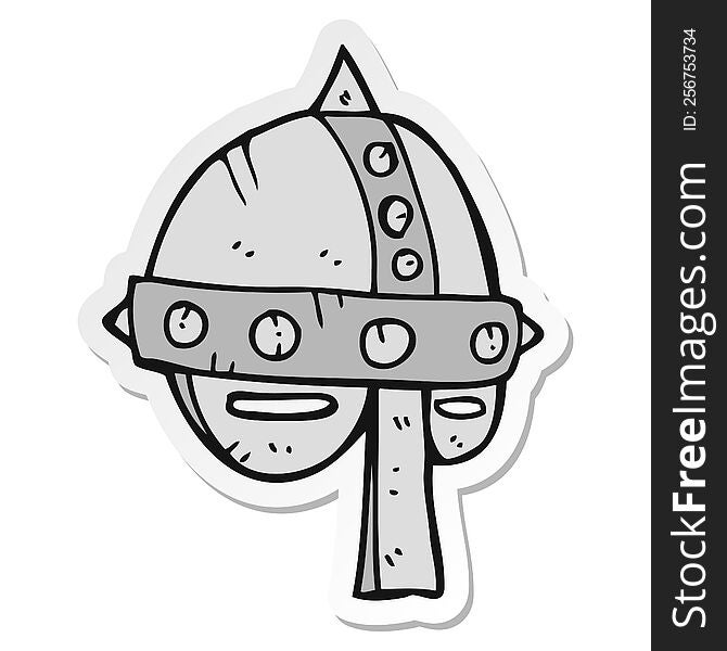 sticker of a cartoon medieval helmet