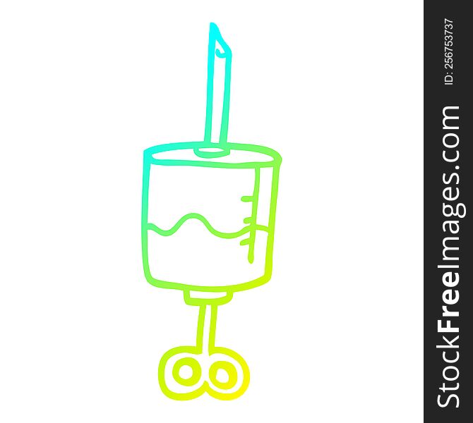 cold gradient line drawing of a cartoon medical syringe