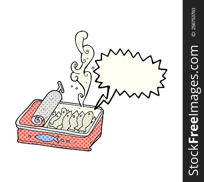 Comic Book Speech Bubble Cartoon Can Of Sardines