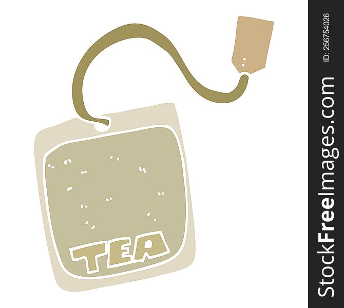 flat color style cartoon tea bag