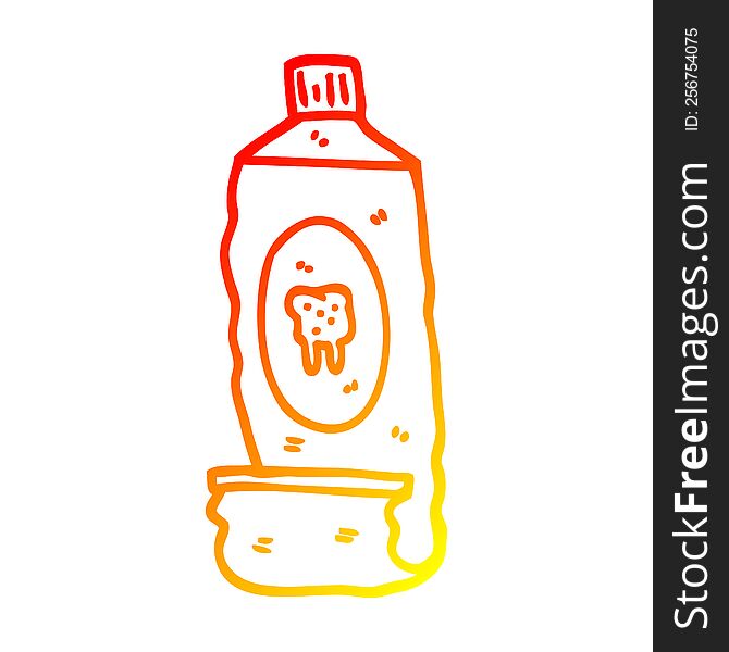 warm gradient line drawing of a cartoon toothpaste